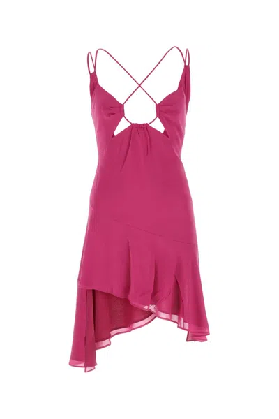 The Andamane Layla Stretch Silk Georgette Mini Dress In Pink