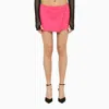 The Andamane High Waist Mini Length Wrap Skirt In Pink