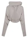 The Andamane Wisteria Openback Long Sleeve Top In Gray