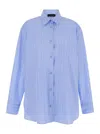 THE ANDAMANE LIGHT BLUE STRIPED SET IN COTTON WOMAN