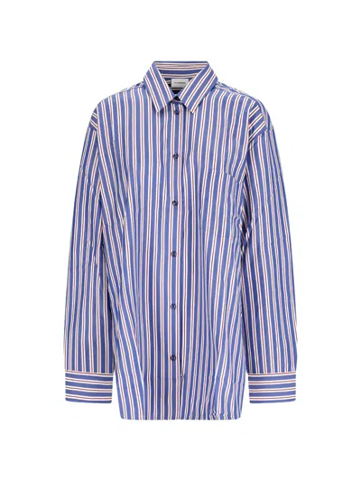 The Andamane Georgiana Striped Oversized Shirt In Blue
