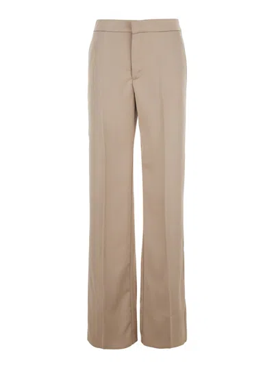 THE ANDAMANE BEIGE PANTS WITH PENCES ON THE FRONT IN TECH FABRIC WOMAN