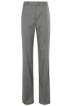The Andamane High-waisted Gray Trousers In Grey Melange