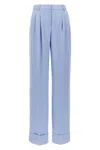 The Andamane Powder Blue Polyester Nathalie Wide-leg Pant In Blue