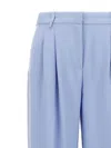 The Andamane Ide-leg Cady Pants With Darts In Blue