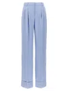 The Andamane Powder Blue Polyester Nathalie Wide-leg Pant In Blue