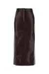 The Andamane Grape Synthetic Leather Skirt In Purple