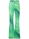 The Andamane Graphic-print Flared Pants In Green