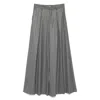 The Andamane Pinstripe Pleated Trousers In Gray