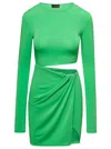 THE ANDAMANE GREEN CUT-OUT MINI DRESS IN VISCOSE WOMAN