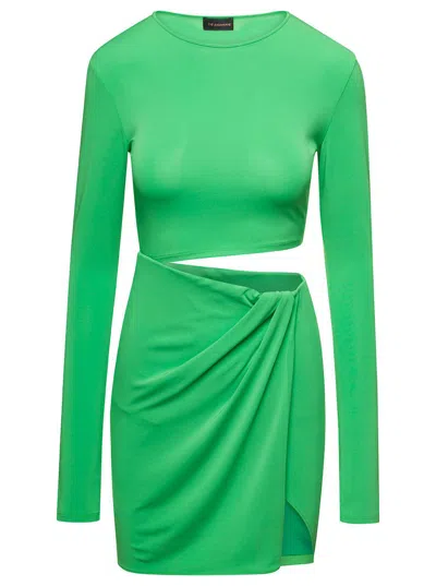 The Andamane Gia Cut Out Jersey Crepe Mini Dress In Green