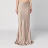 The Andamane Nemesia Maxi Skirt In Grey Polyester In Cream