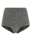 The Andamane High Waist Textured Fabric Culottes In Gray