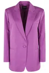 The Andamane Amethyst Satin Cotton Blazer In Amethyst