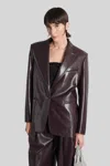The Andamane Guia Blazer In Bordeaux Polyester In Brown