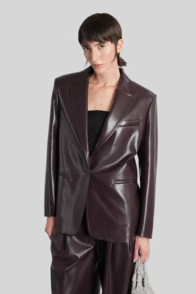 The Andamane Guia Blazer In Bordeaux Polyester In Brown
