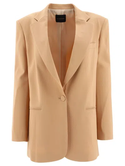 The Andamane Guia Buttoned Blazer In Neutral