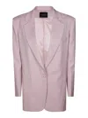 The Andamane Oversized Blazer With Notched Lapel And Front Pockets In Pink
