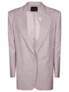The Andamane Oversized Blazer With Notched Lapel And Front Pockets In Pink