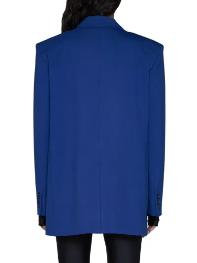 The Andamane 'guia' Oversized Electric Blue Single-breasted Jacket In Viscose Blend Woman