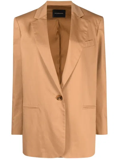 The Andamane Guia Oversized Single-breasted Blazer In Brown