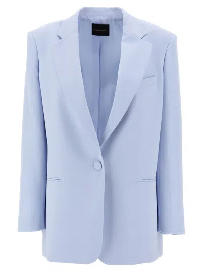 The Andamane Guia Single Breasted Oversized Blazer In Blue