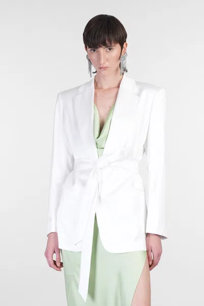 The Andamane Guia With Belt Blazer In White Polyester