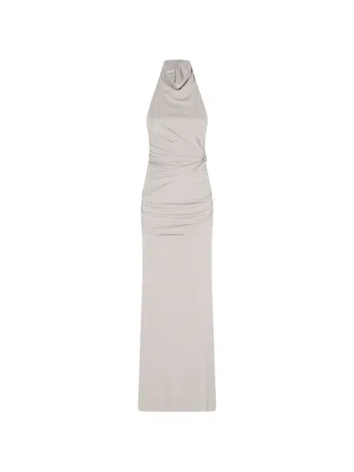 The Andamane Halter Draped Dress In Neutral