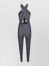 THE ANDAMANE HALTER JUMPSUIT WITH CUT-OUT BACK AND METALLIC FINISH