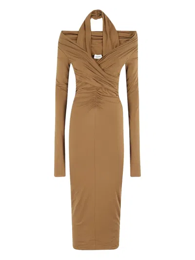 THE ANDAMANE HALTER-NECK DRAPED DRESS