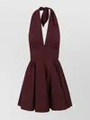 The Andamane Halter Neck Flared Skirt Pleated Mini Dress