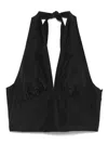 The Andamane Halterneck Sleeves Ruched Detailing