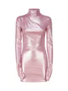 The Andamane High Neck Dress With Neckline In Pink
