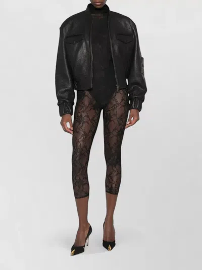 The Andamane High Neck Long Sleeve Bodysuit In Black