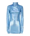 The Andamane High Neck Dress With Neckline In Blue