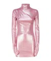 The Andamane High Neck Dress With Neckline In Pink