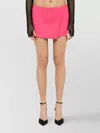 The Andamane High Waist Mini Length Wrap Skirt In Pink