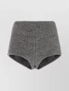 The Andamane High Waist Textured Fabric Culottes In Gray