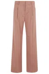 The Andamane Wide-leg Trousers With Front Pleats And Belt Loops In Pink