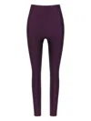 The Andamane High-waisted Stretch Leggings Elastic Waistband In Purple