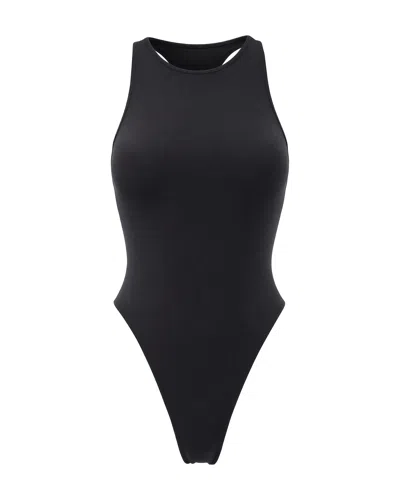 The Andamane High-neck Thong One-piece Swimsuit In Black