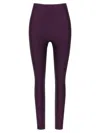 The Andamane High-waisted Stretch Leggings Elastic Waistband In Purple