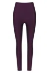 The Andamane High-waisted Stretch Leggings Elastic Waistband In Purple
