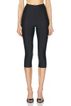 The Andamane Holly Shiny Lycra 3/4 Leggings In Black