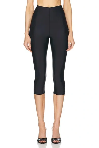 The Andamane Holly Shiny Lycra 3/4 Leggings In Black