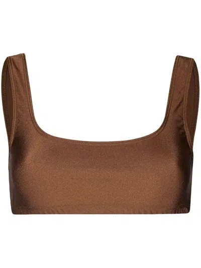 The Andamane Top In Lycra In Marrone