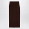 The Andamane Maxi Skirt With Back Slit And High Waist In Brown