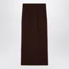 The Andamane Maxi Skirt With Back Slit And High Waist In Brown