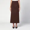 The Andamane Maxi Skirt With Back Slit And High Waist In Brown