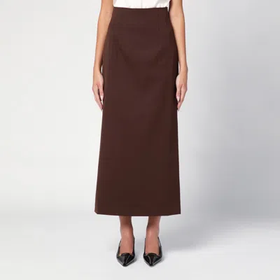 THE ANDAMANE THE ANDAMANE HOT CHOCOLATE SHELBY MAXI SKIRT IN WOOL